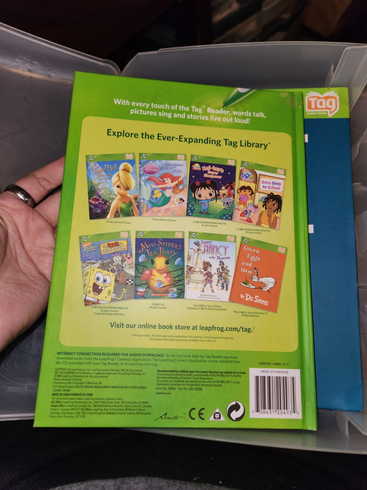 Lot Of 6 Leap Frog Tag Reader Interactive Books – Spider Man, Tangled And Case