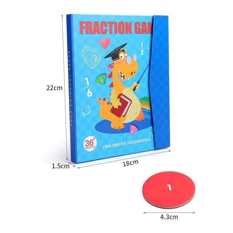 Magnetic Fraction Circles Puzzle Math Educational Montessori Learning Toy Set