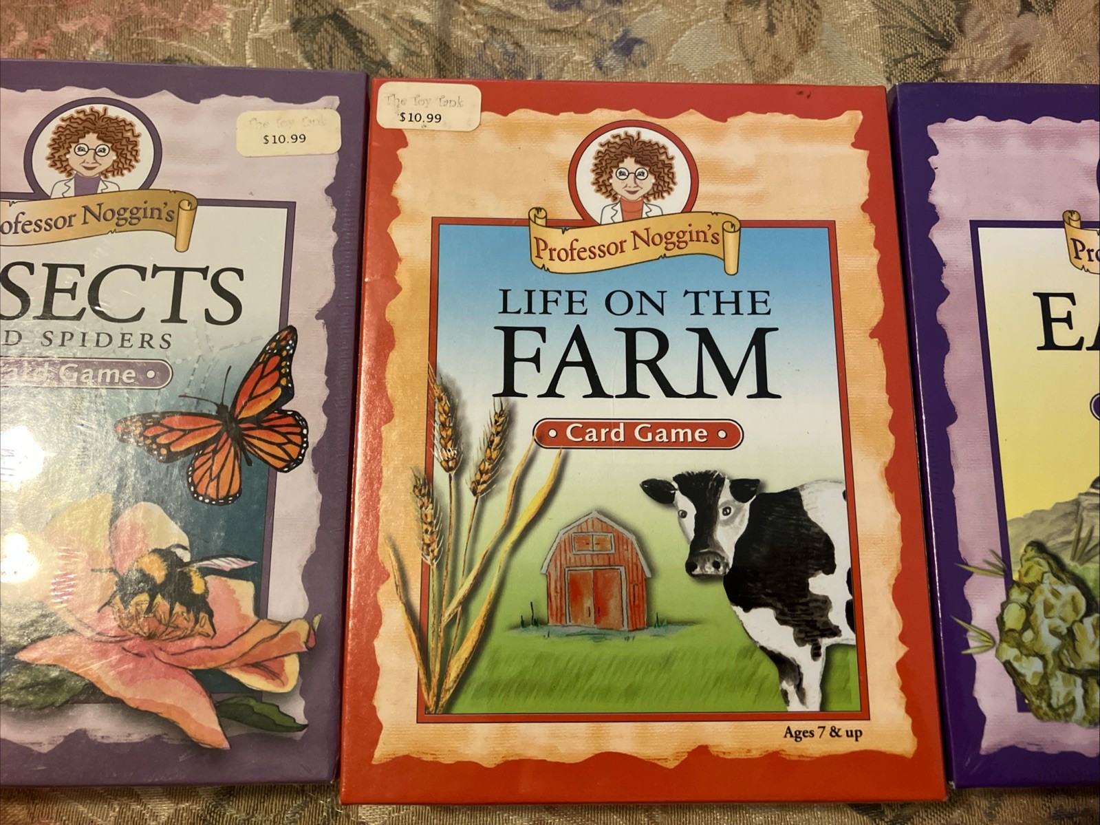 3 Professor Noggin’s Earth Science Insects Life on the Farm Card Game New Sealed