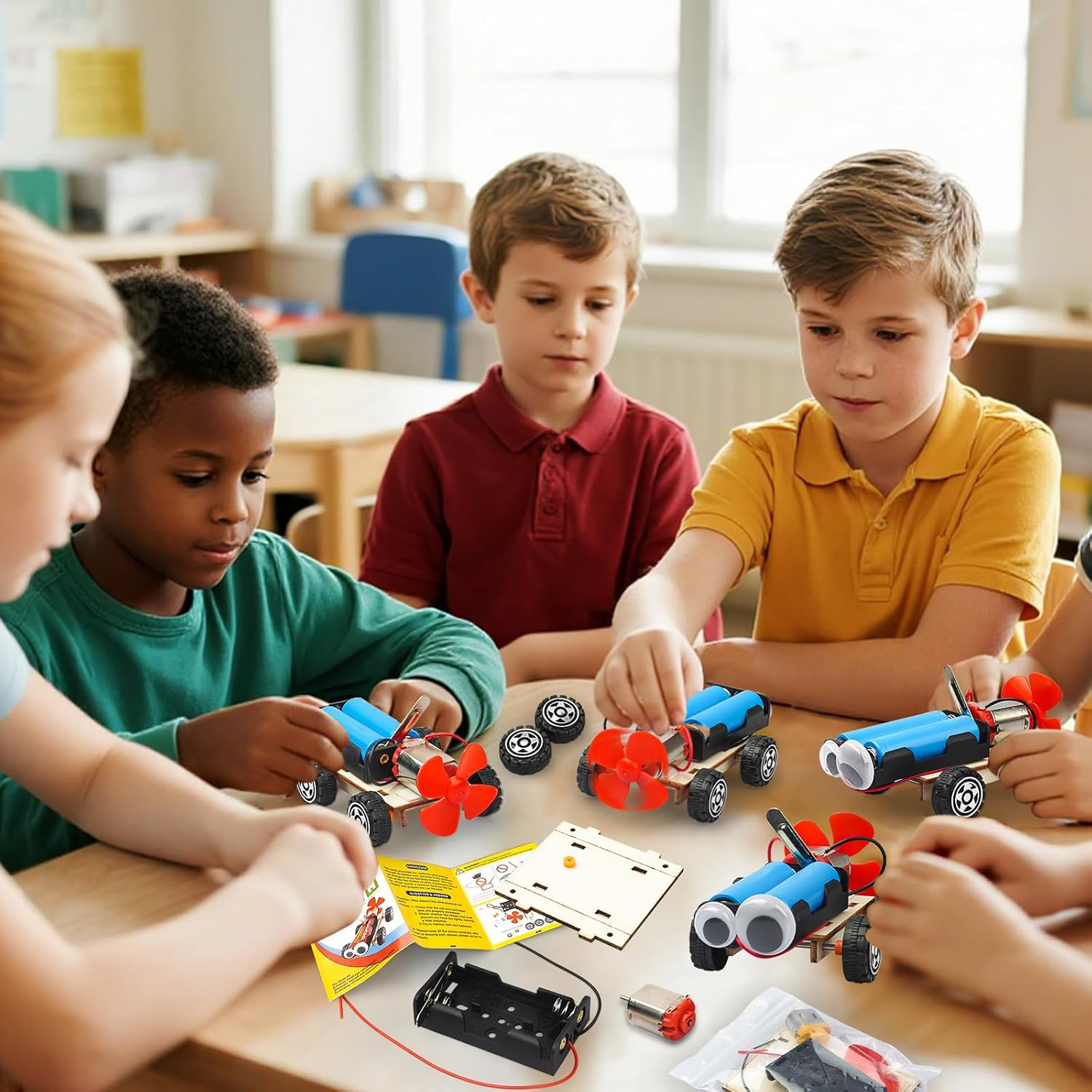 STEM Science Kits for Kids Age 8-12, 6 Set Wind-Powered Cars Science Experiments