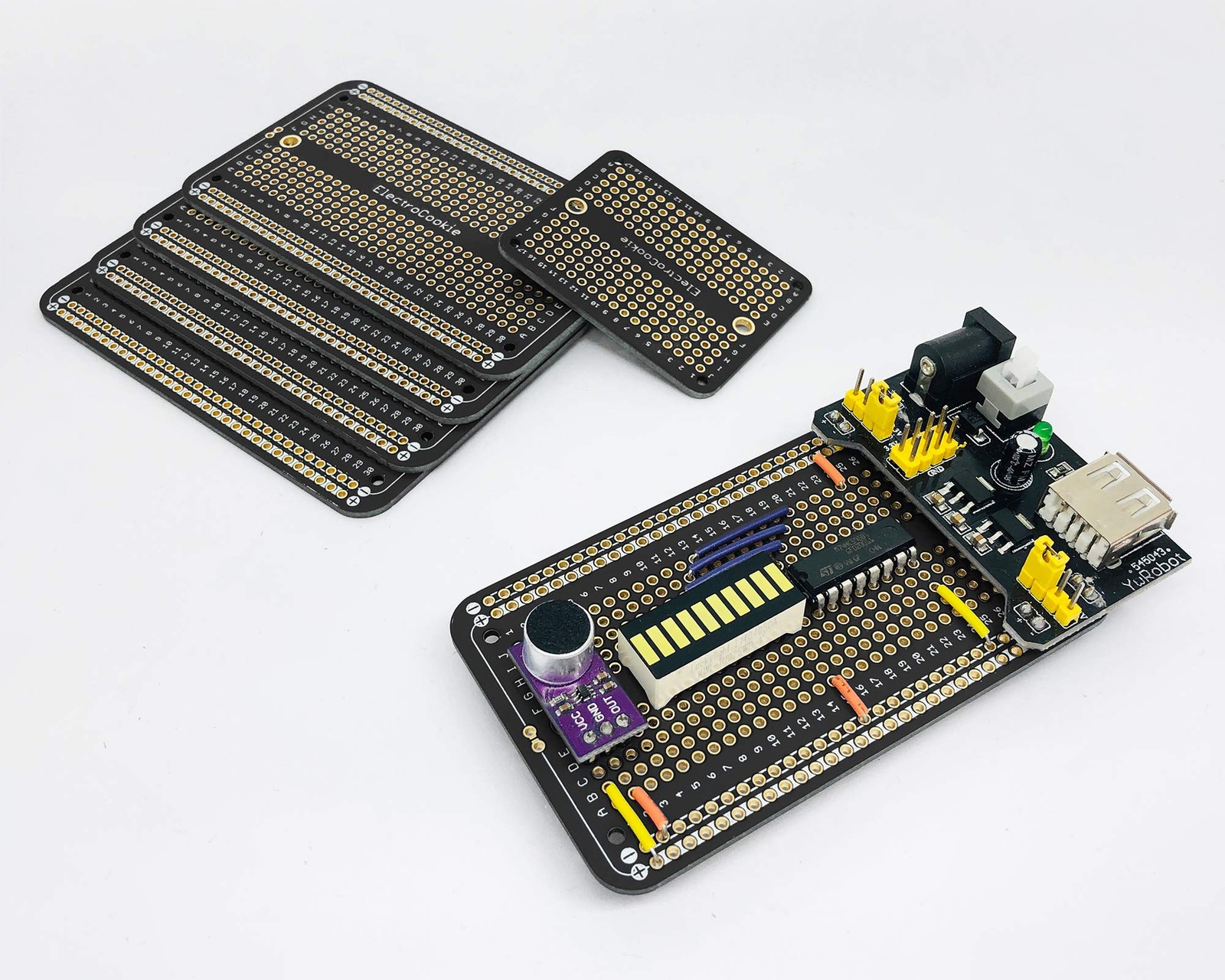 Solderable Breadboard Prototype PCB for Electronics Project Board Black
