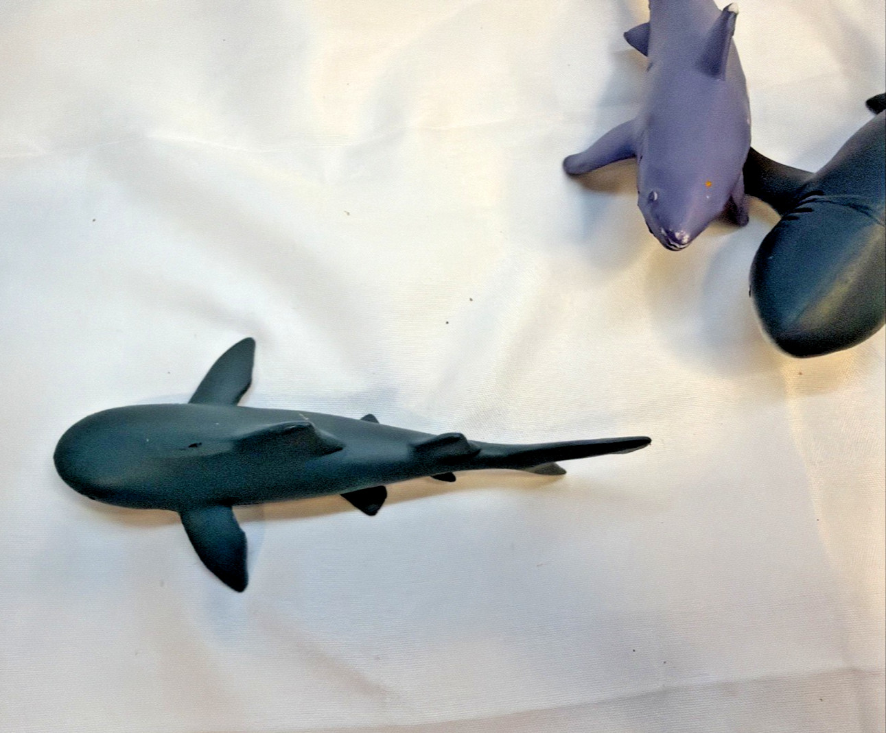 Lot of 4 Shark and 1 Whale Diorama or Plastic Educational Toy