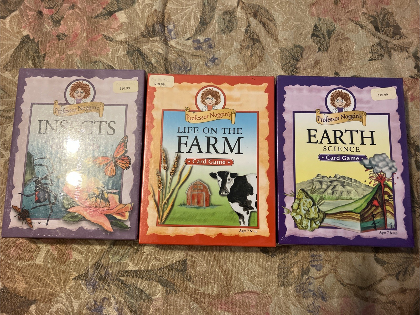 3 Professor Noggin’s Earth Science Insects Life on the Farm Card Game New Sealed