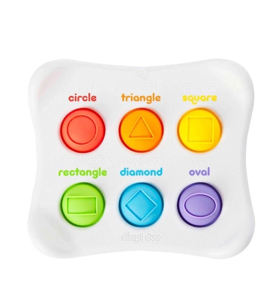 Dimpl Duo Sensory Toy With Braille Colors & Shapes Fat Brain Toys 12m+
