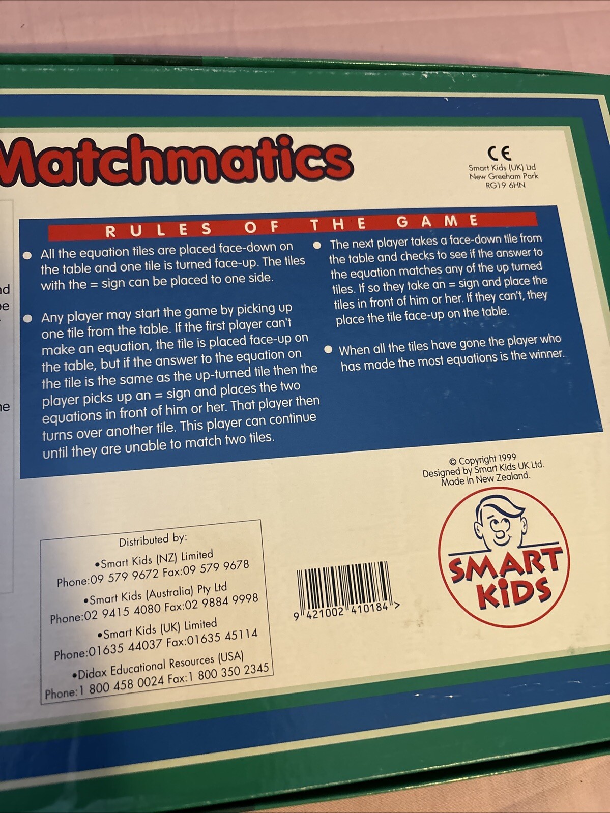 Lakeshore Smart Kids MATCHMATICS Game 80 Equation Tiles and 40 Equal Signs USED