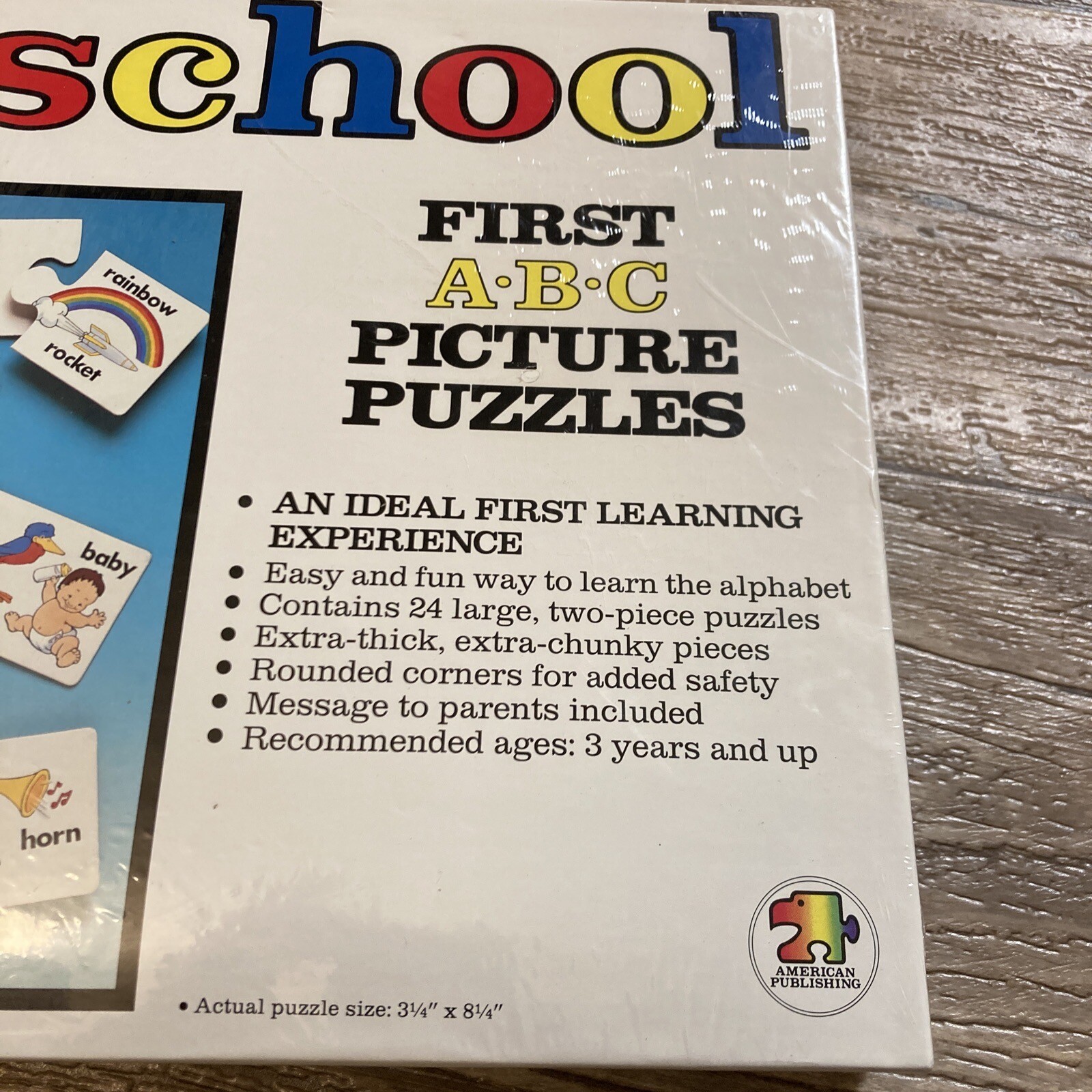 Vintage 1988 American Publishing Preschool First ABC Picture Puzzles Sealed