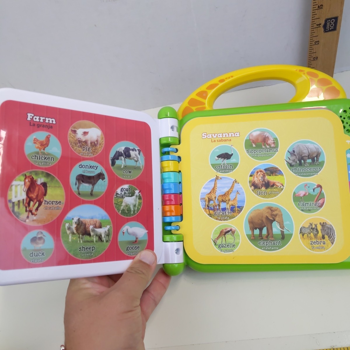 LeapFrog 100 Animals Book Interactive Learning Educational Toy Lights Sounds Kid