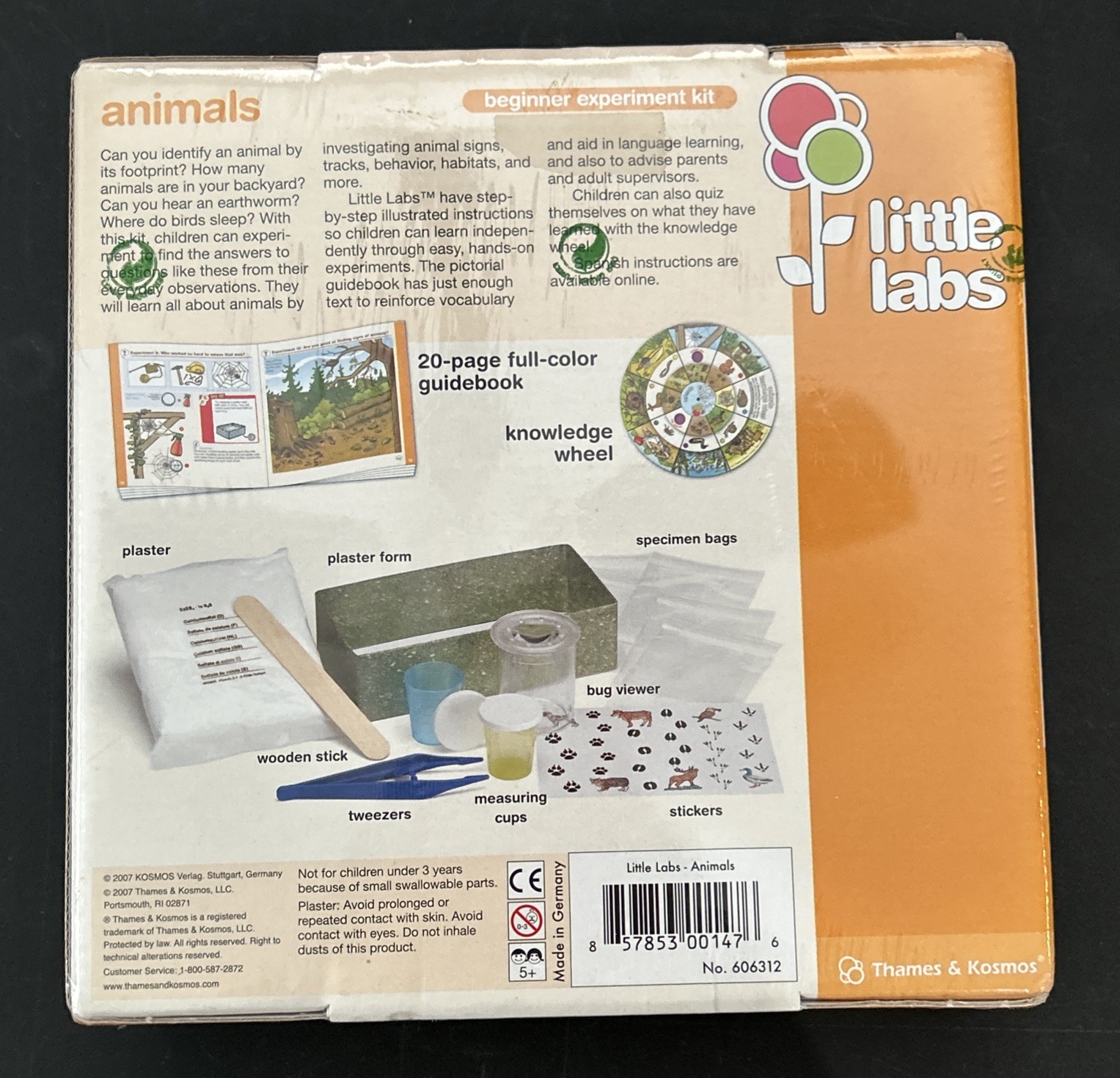 Little Labs Animals Beginner Experiment Kit Ages 5+ Thames & Kosmos 2007 NEW