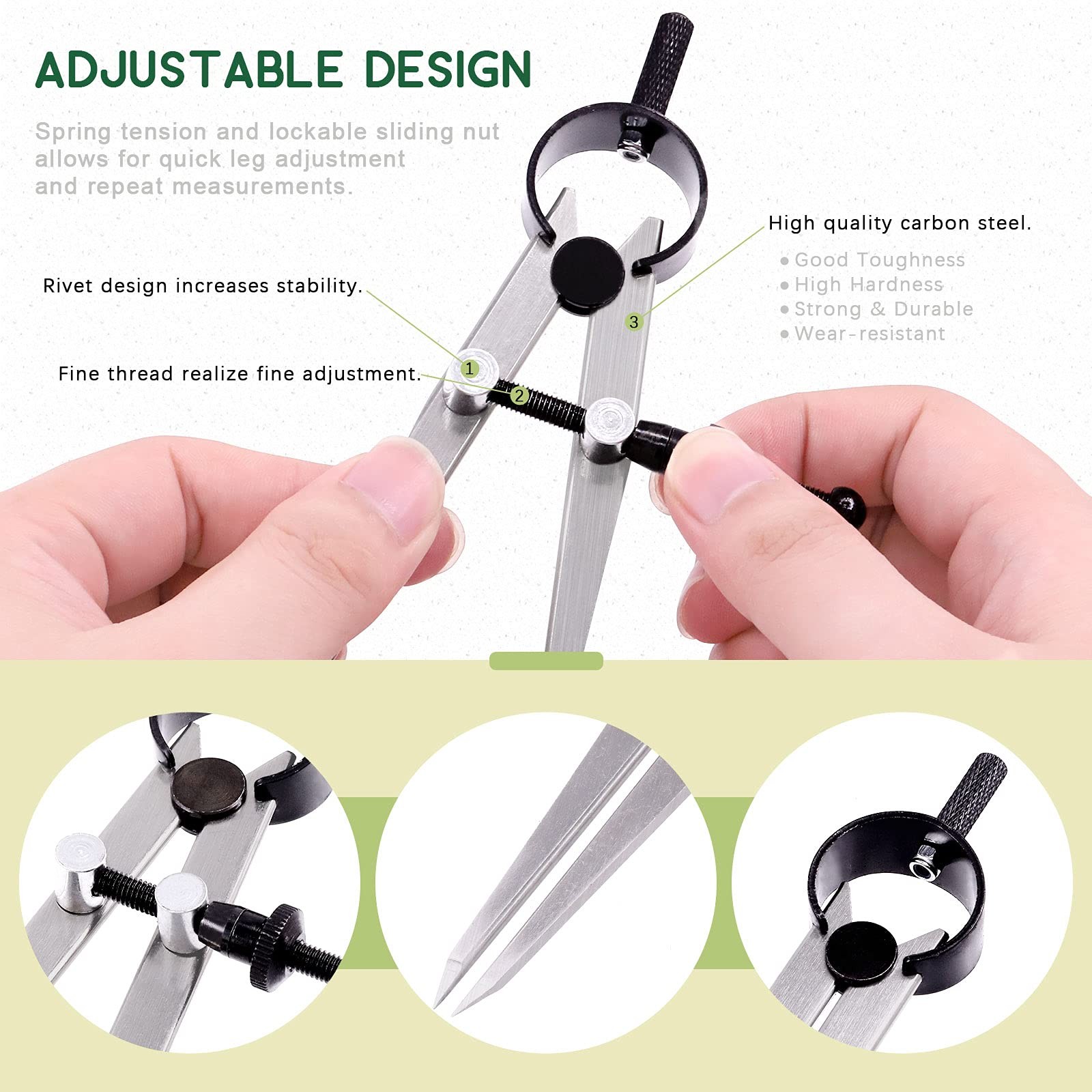 Keadic 3 Pcs Spring Wing Divider, 4” 6” 8” Adjustable Lockable Steel…