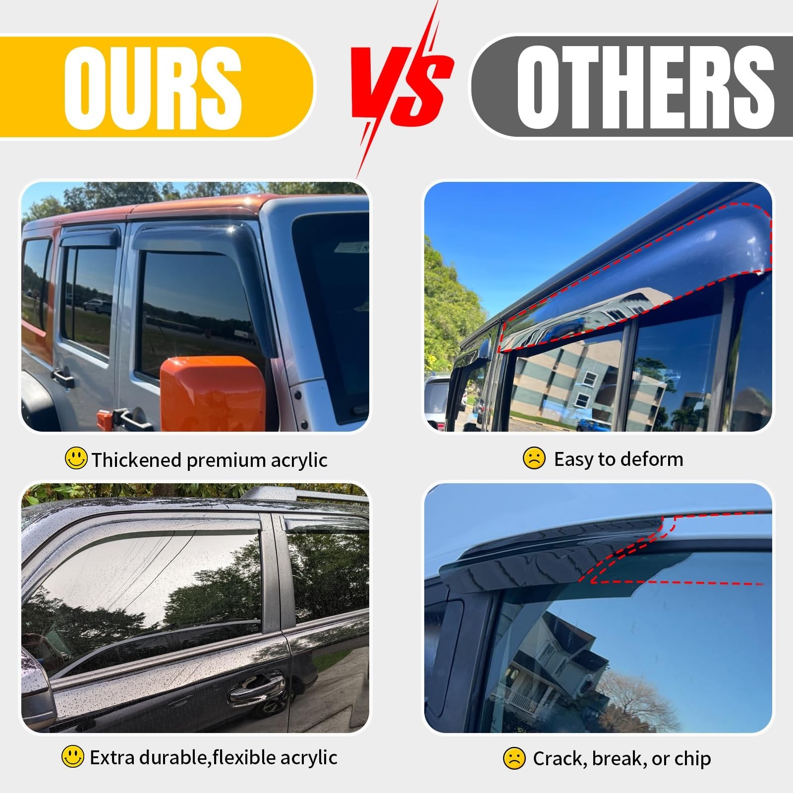 Window Visors for 1995-2000 Tahoe/Yukon, 1992-1999 Suburban, Chevy/GMC C/K 15…