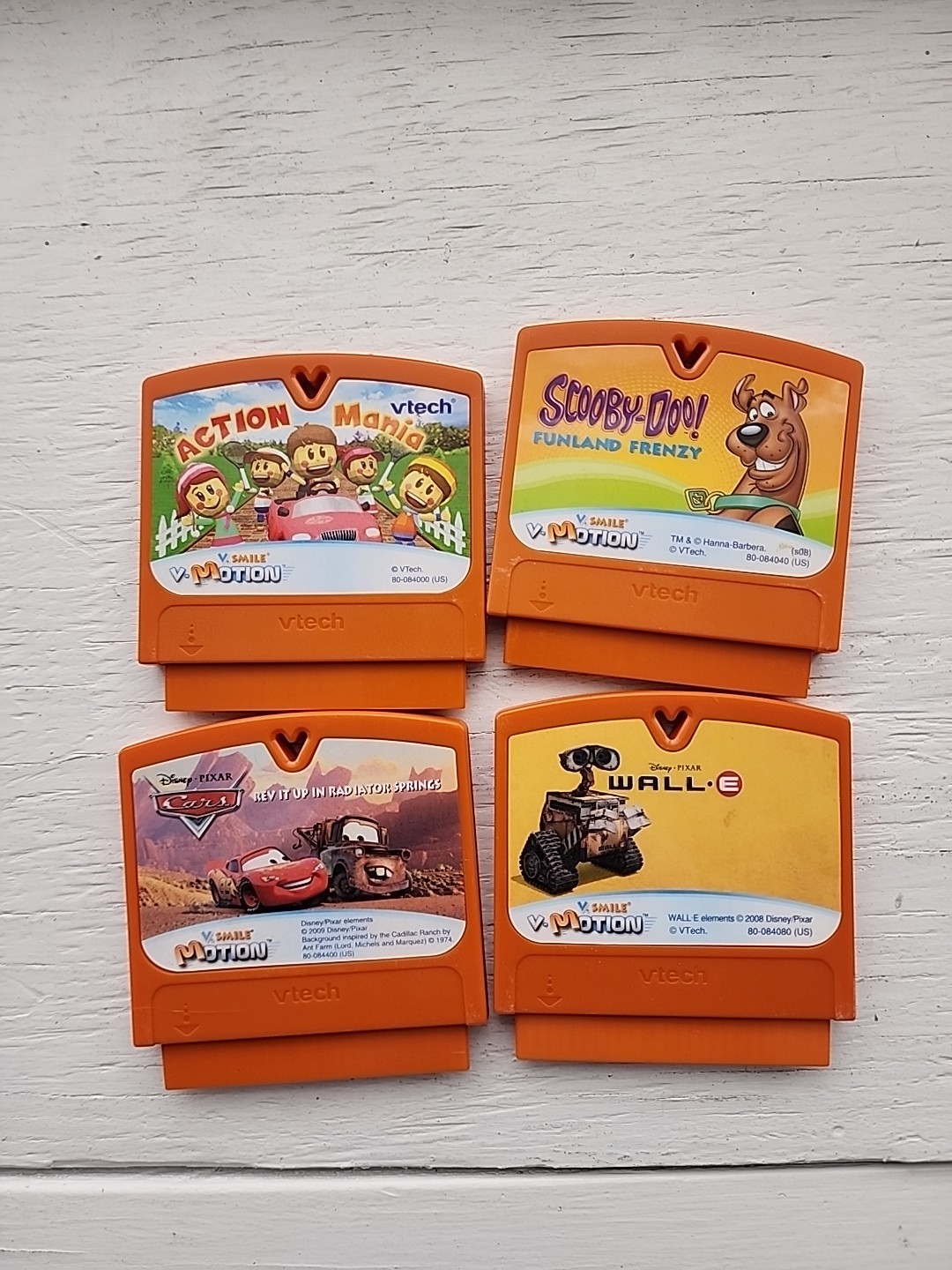Lot X 4 Vtech V Smile Games V Motion Cartridges Only Wall E Scooby Doo Cars