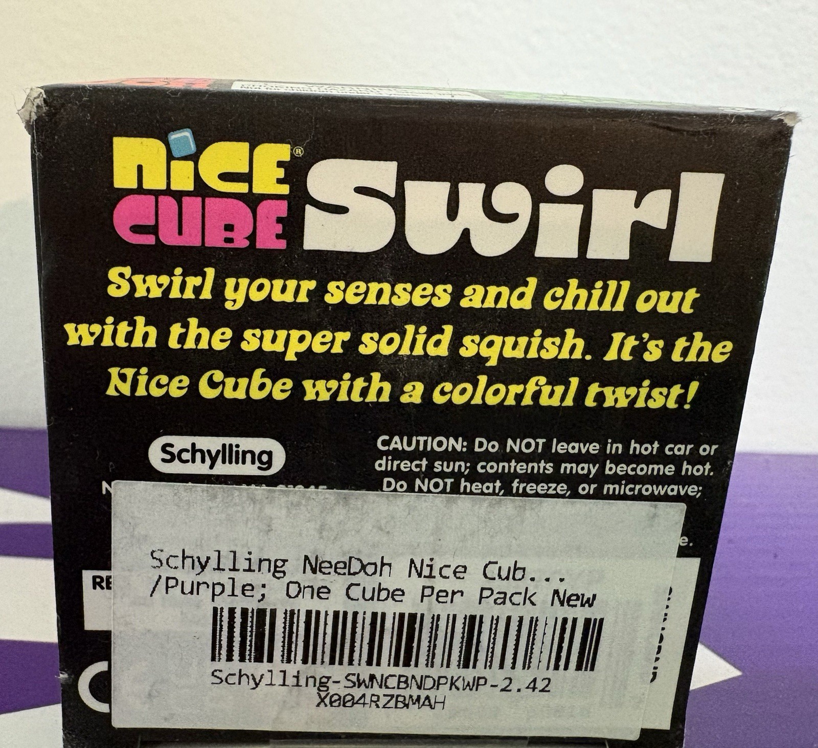 Nee Doh NeeDoh Pink Purple Black White Nice Cube Swirl Super Solid Squish