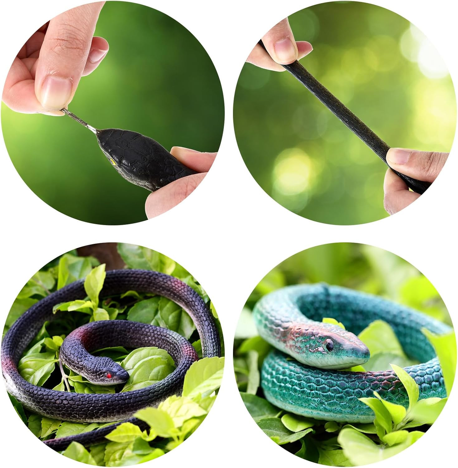 3 Pieces Rubber Snakes Realistic Large Lifelike Fake Style 1 3
