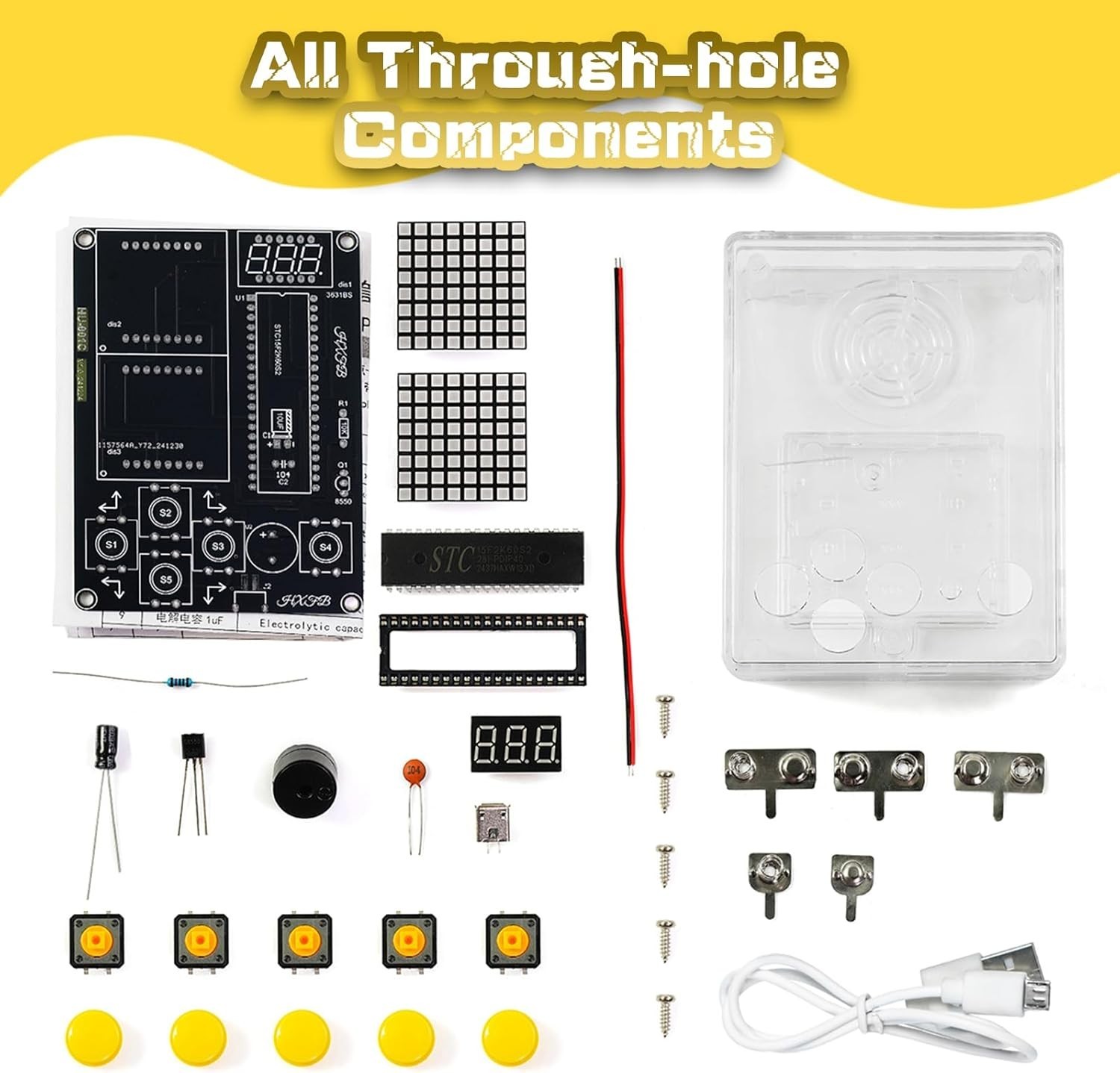 7-in-1 Game Soldering Practice Kit, Beginner Electronics DIY Retro Handheld G…