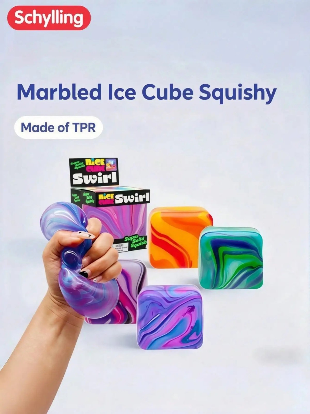 Needoh Nice Marble Cube Squishy Stress Anxiety Relief Squeeze Toy Sensory Fidget