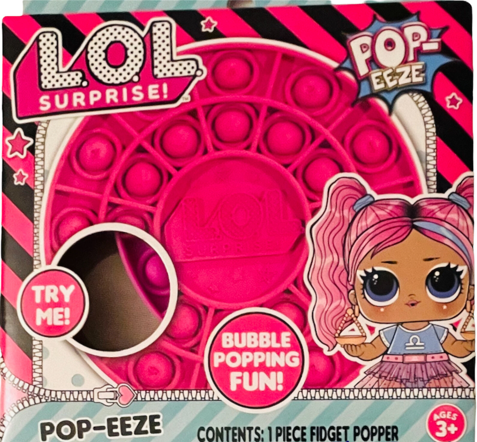 LOL SURPRISE! FIDGET POPPER HOT PINK POP-EEZE BUBBLE POPPING FUN TARA MGA AGE 3+