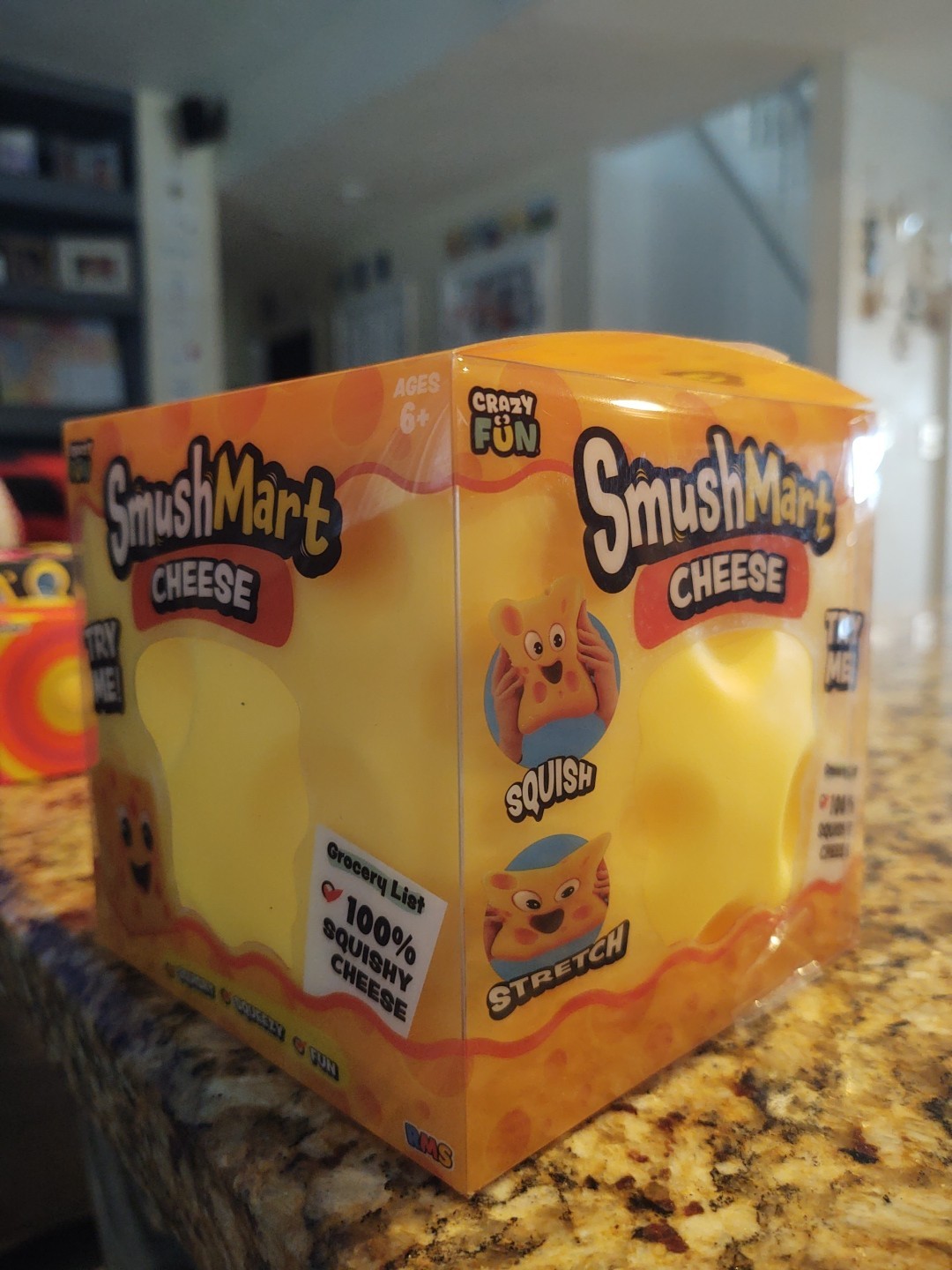 NEW Crazy Fun Smush Mart XL Cheese Squishy Toy – Food Fidget Squeeze Stress Ball