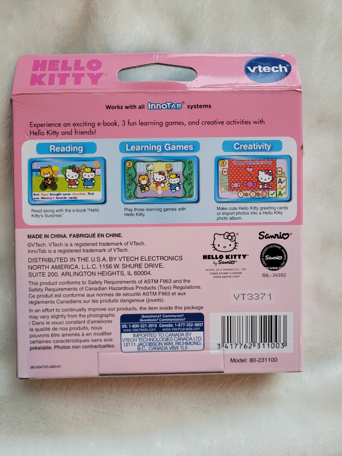 Vtech InnoTab Games Set of 3 *NEW* Hello Kitty, Monsters University, Turbo