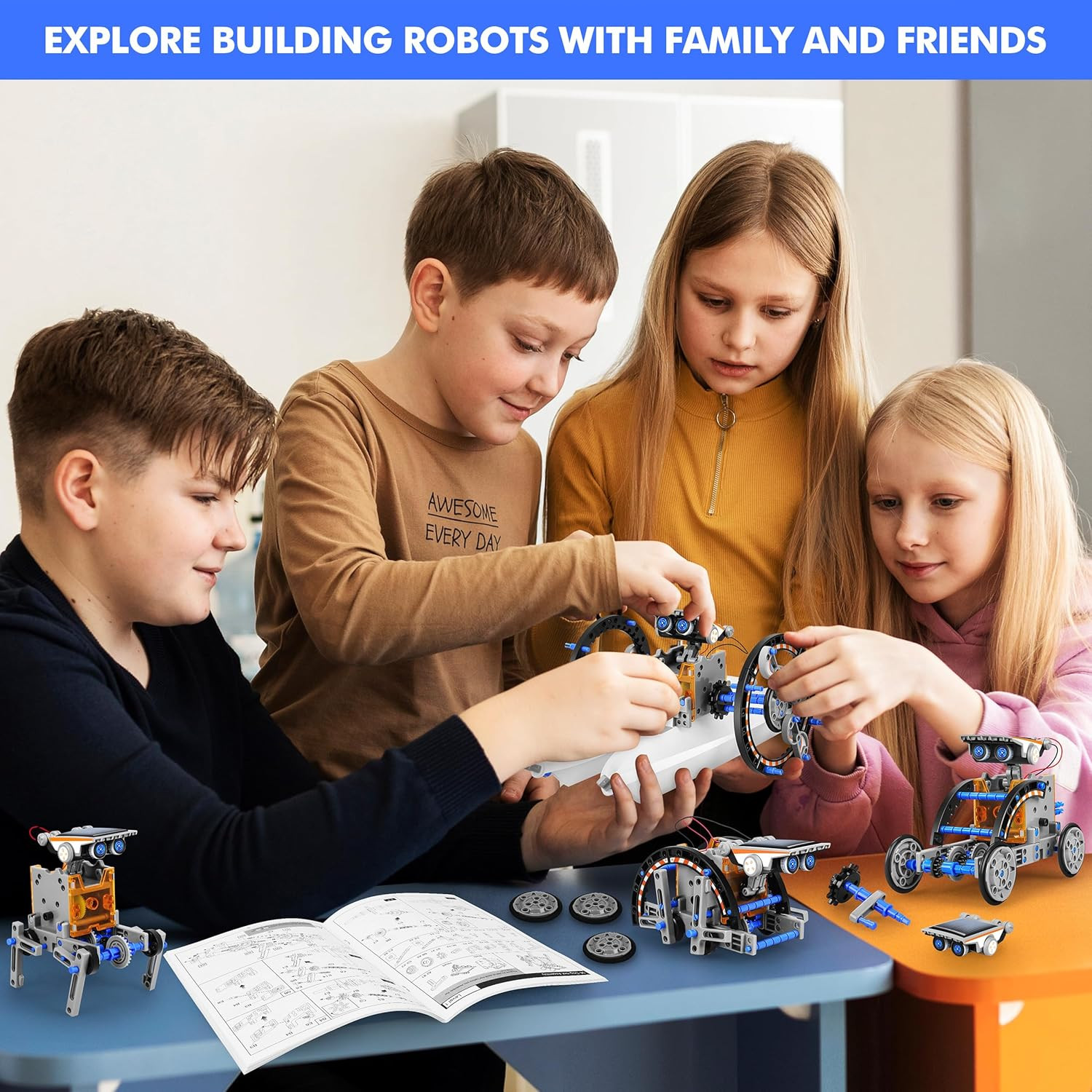 STEM 13-In-1 Education Solar Power Robots Toys for Boys Age 8-12, Educational To