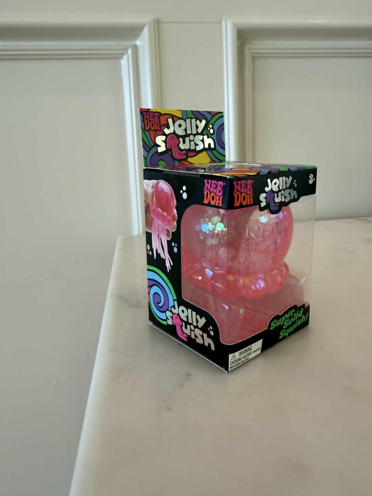 Nee Doh Jelly Squish Jellyfish Squeeze Toy, Pink, Authentic US Seller
