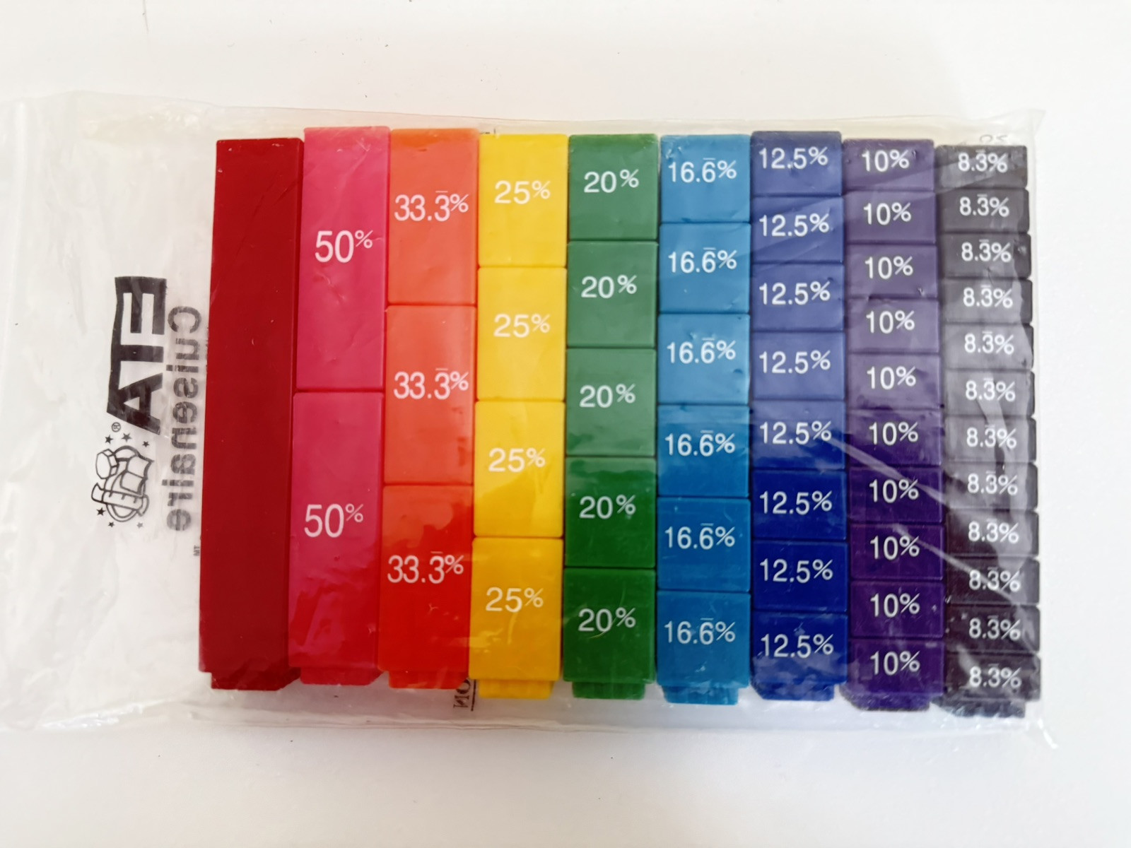 ETA CUISENAIRE FRACTION TILE SET-51 PIECES-MANIPULATIVE
