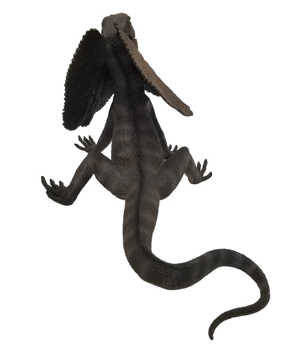 Safari Ltd Frilled Lizard Figure Gray Wildlife Zoo Animal Figurine 10 inch 2005
