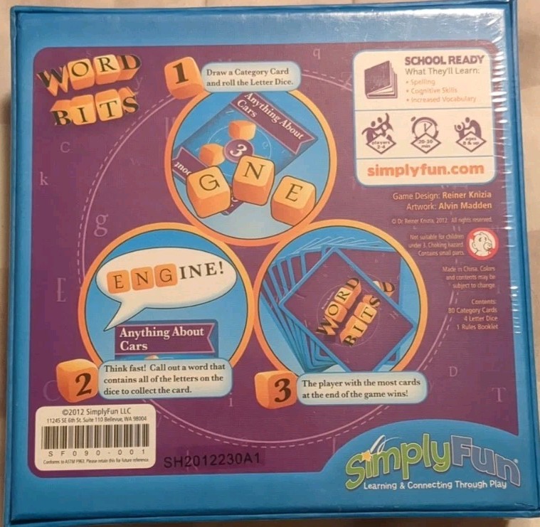 Brand New ⭐ Simply Fun “WORD BIT” *Spelling *Cognitive Skills *Increase Vocab.