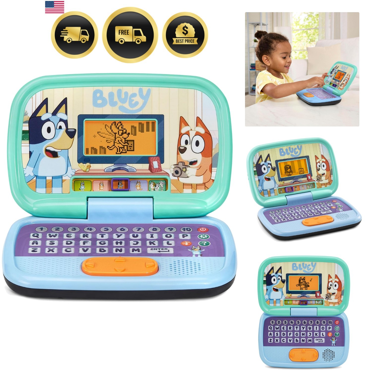 Bluey Game Time Laptop Kids Educational Toy Games for Ages 3 plus