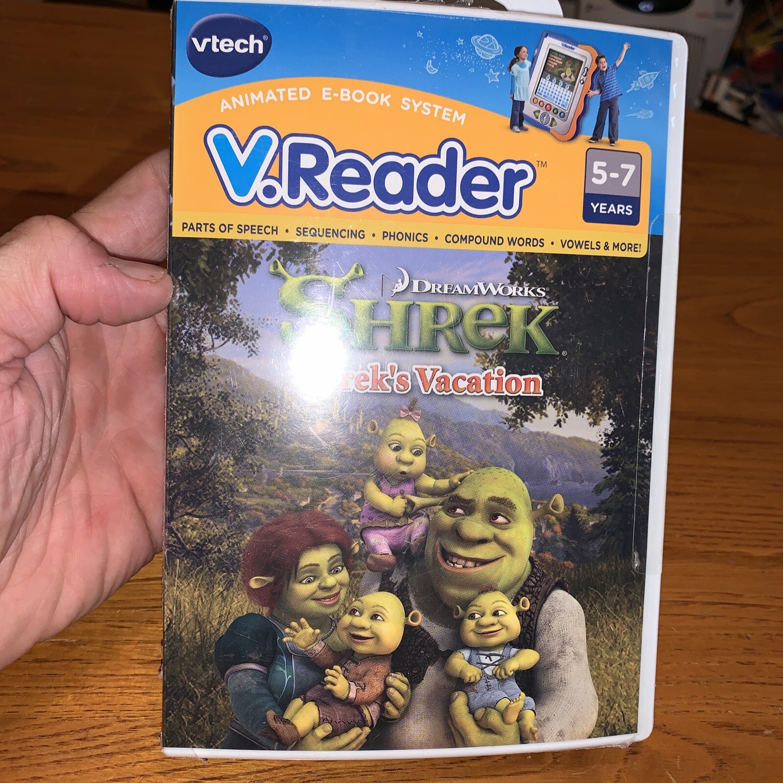 vtech vreader shreks vacation game dreamworks shrek e-reading system 5-7 years