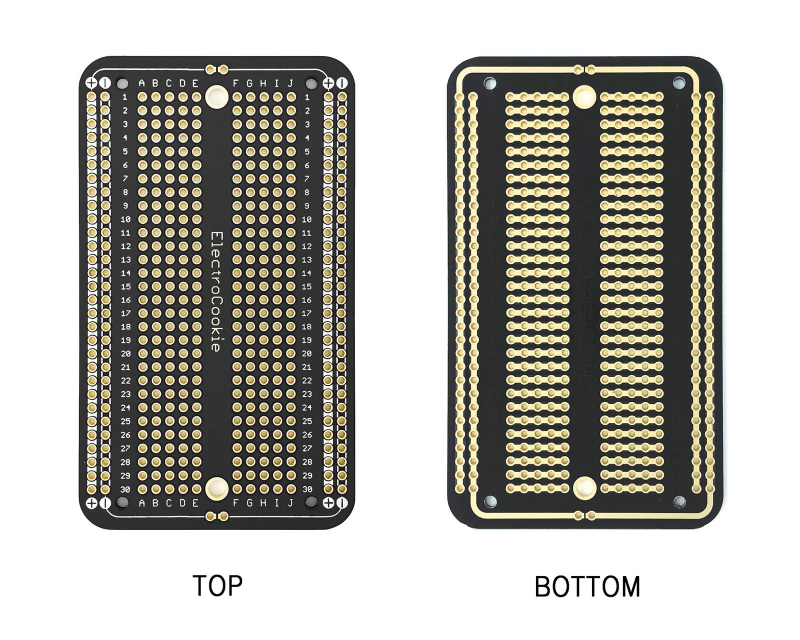 Solderable Breadboard Prototype PCB for Electronics Project Board Black