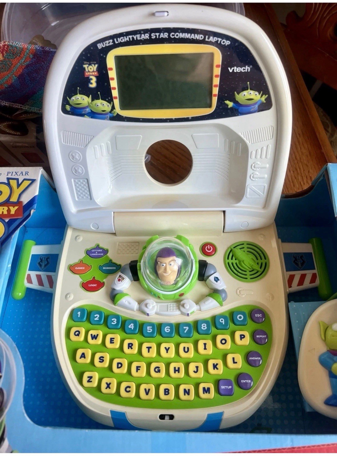 Vtg VTech Disney Toy Story 3 Buzz Lightyear Star Command Laptop Works