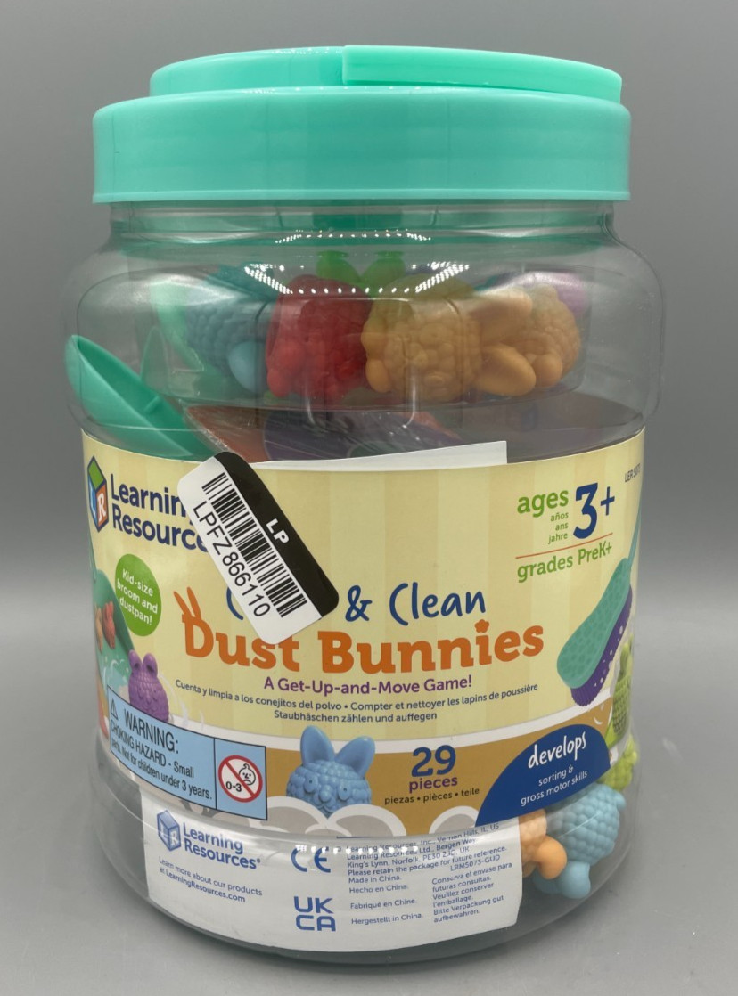Learning Resources Count & Clean Dust Bunnies Activities Educational Toys Set