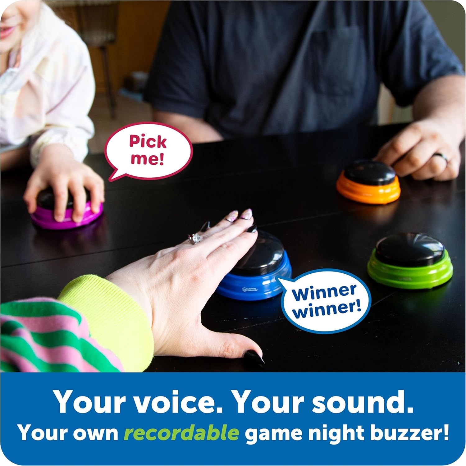 Learning Resources Recordable Answer Buzzers – Set of 4, Ages 3+ | Pre-K…