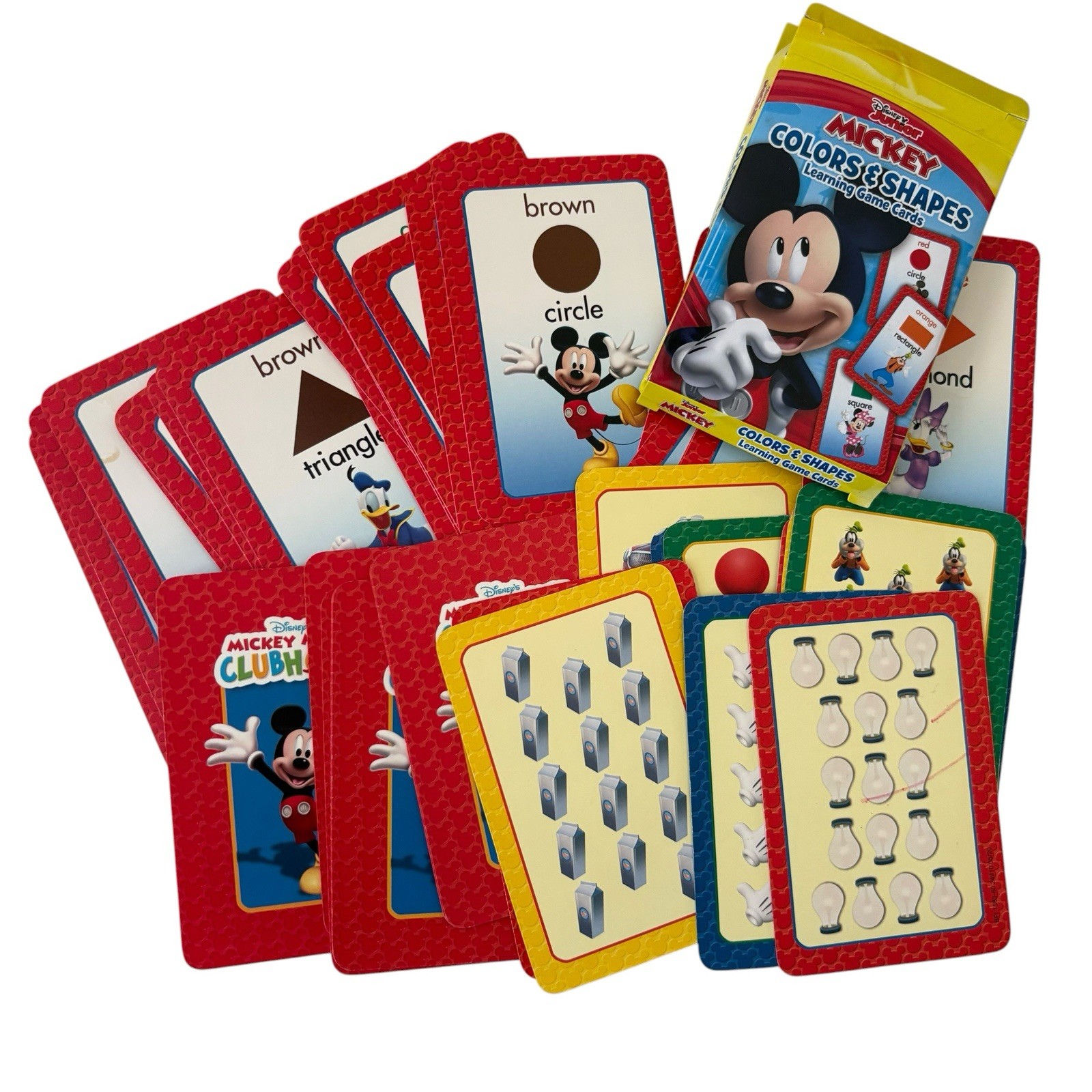 Flash Cards Lot Of 3 ABC Alphabet, Numbers, Mickey Colors & Shapes Preschool
