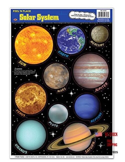 Solar System Peel ‘N Place Party Accessory (1 count) (10/Sh)