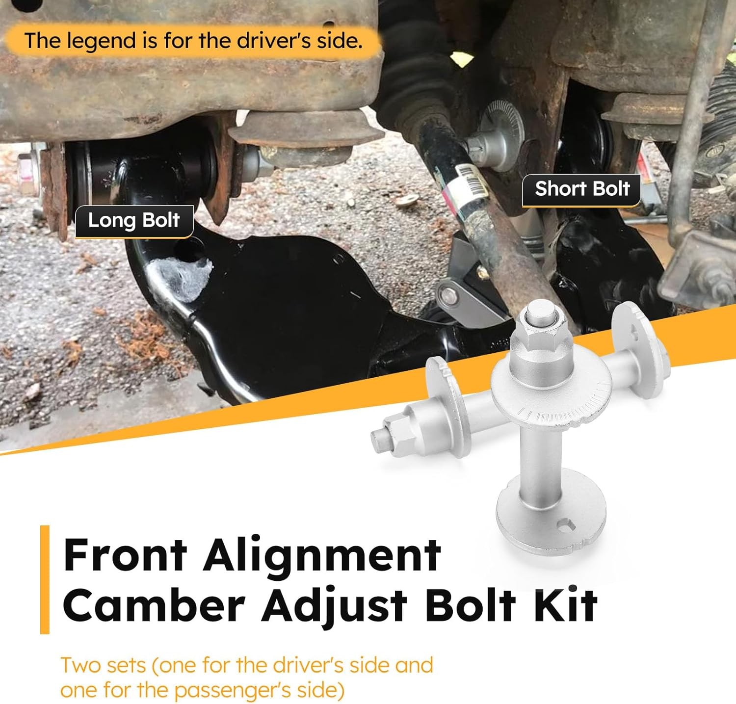 Lower Control Arm Cam Bolts Kit Fit for Toyota Tundra Sequoia 2000-2007, Front..