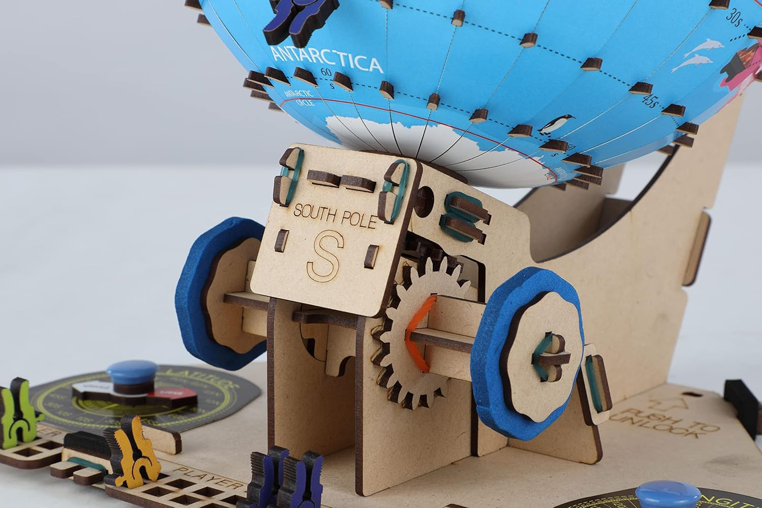 Globe Explorer Wooden Model Engineering STEM Learning Toy for Kids Ages 8 and Up