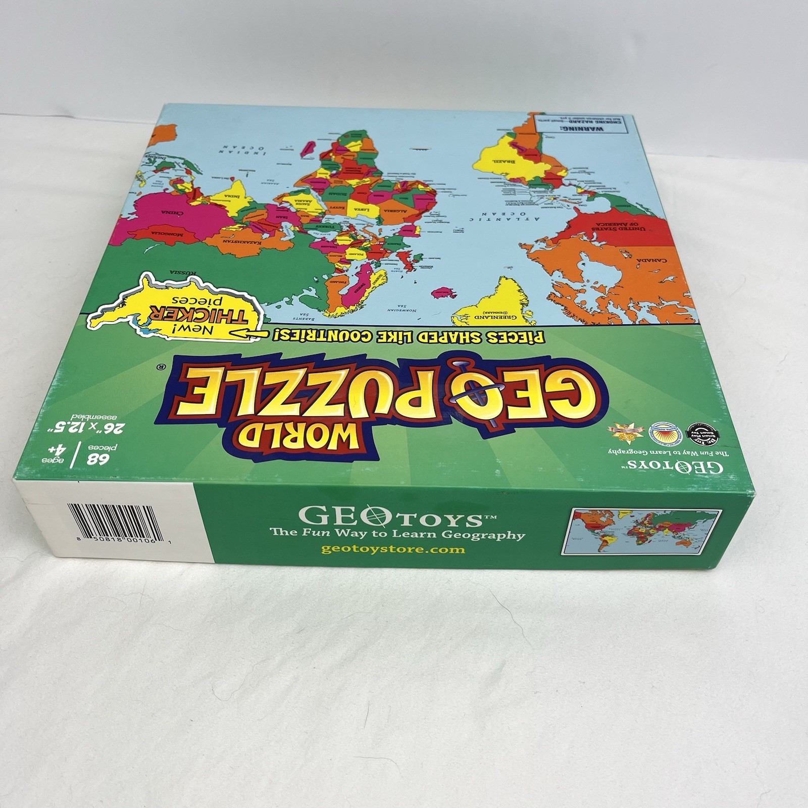 GeoPuzzle GeoToys Geography World Map Puzzle Country Shaped Pieces 68 Complete