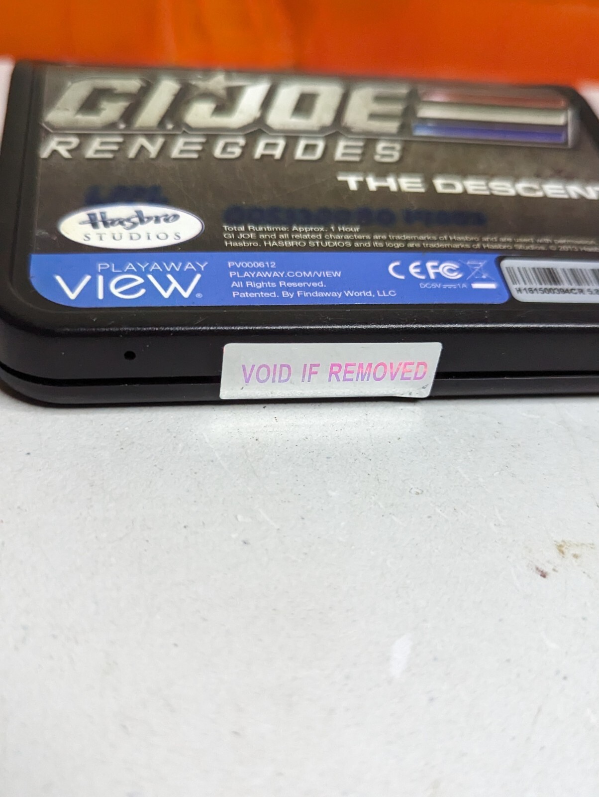 Playaway View Video Player G.I. JOE RENEGADES: THE DESCENT, RARE Collectible