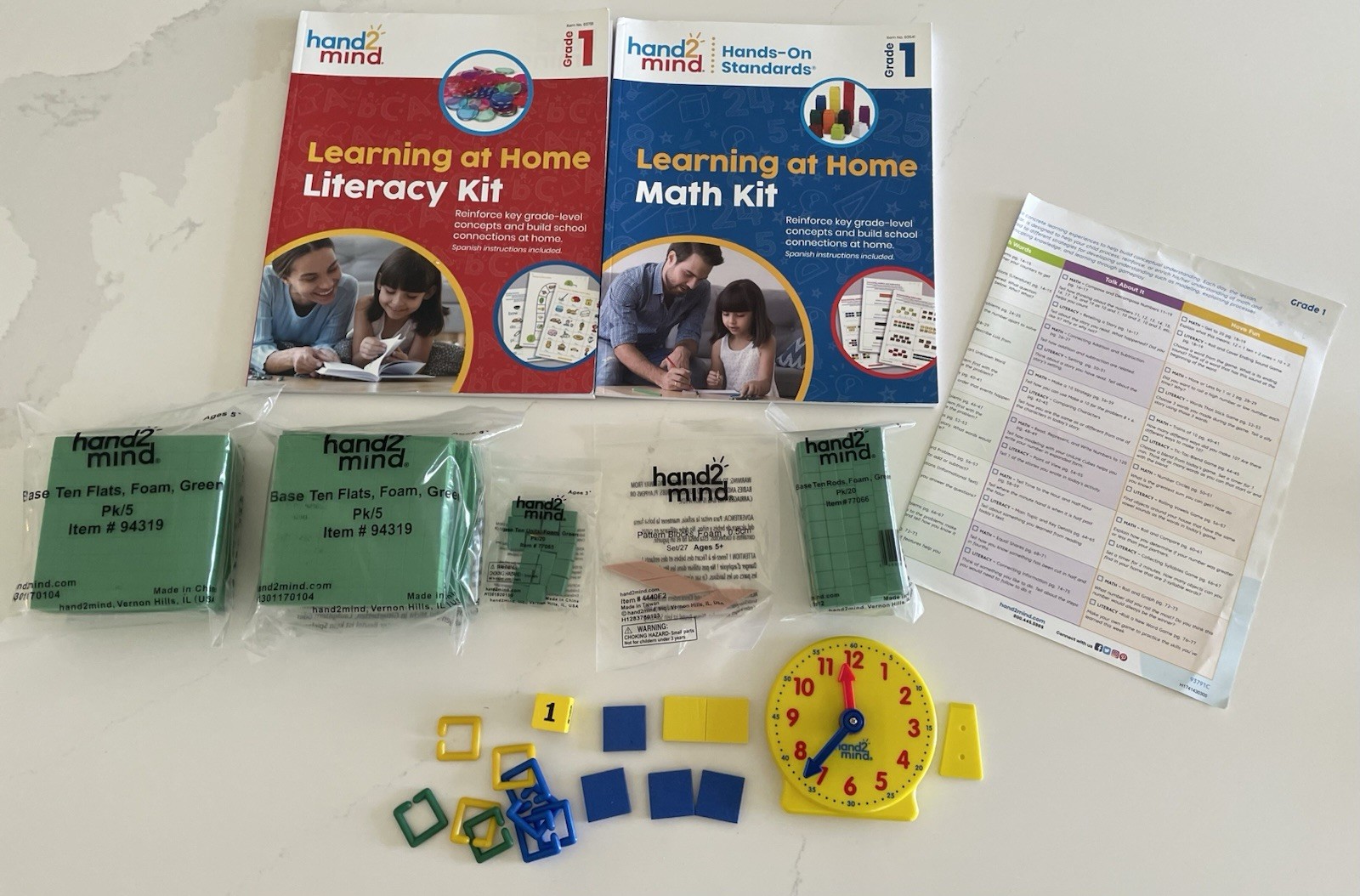 Hand 2 Mind Hands On Standards GRADE 1 MATH & LITERACY BOOKS & KIT ITEMS LOT
