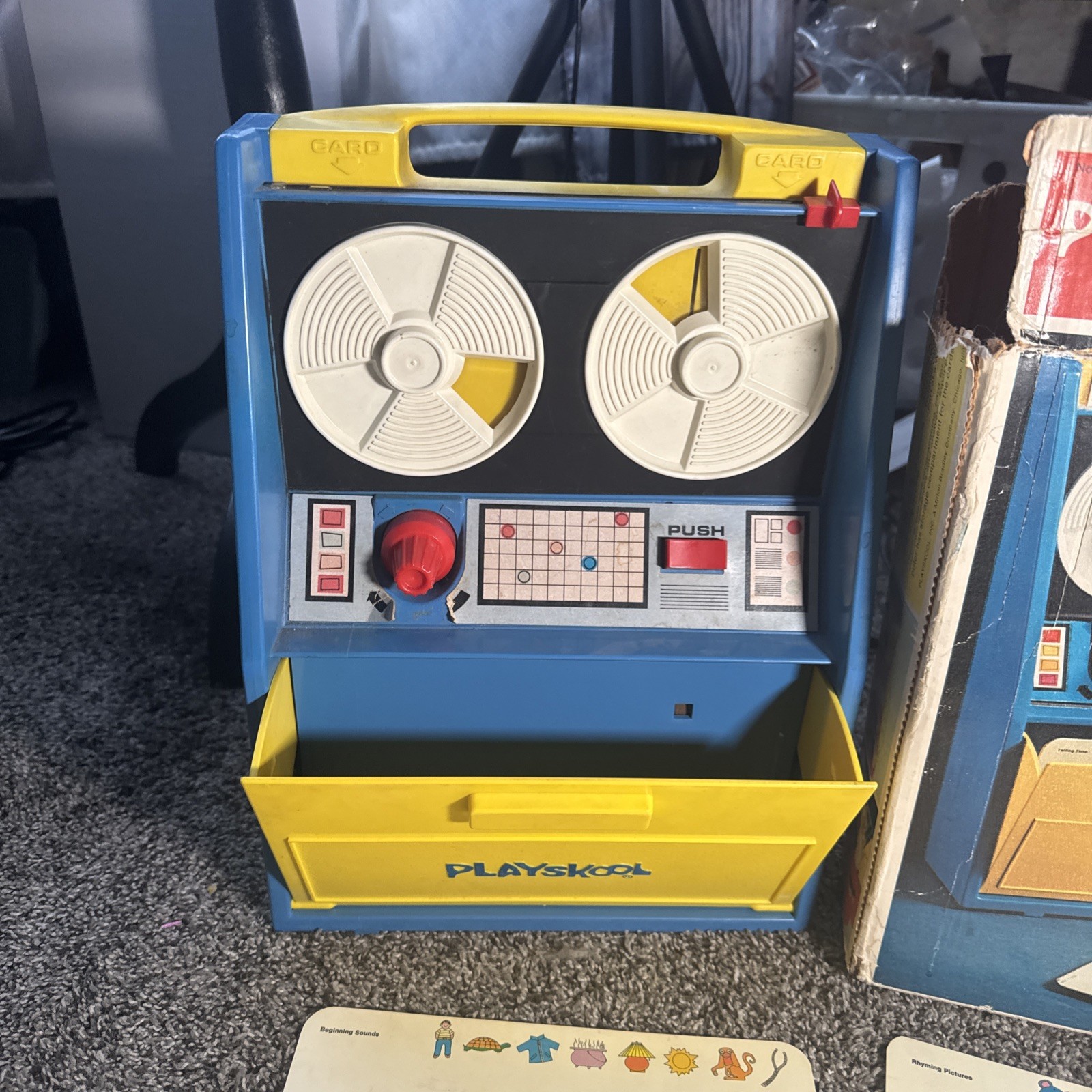 Vintage Toy 1972 Playskool Reel to Reel Play N Learn Computer Interactive Cards