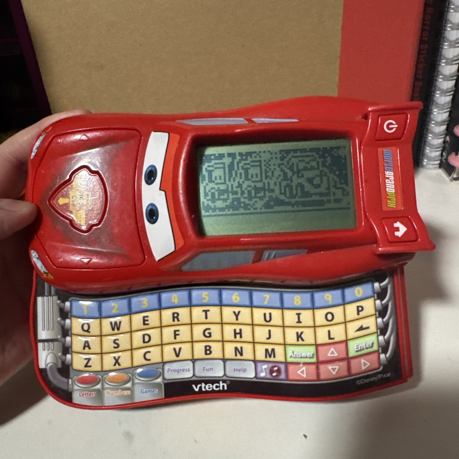 VTech Disney Pixar Cars 2 Lightning McQueen Learn & Go Handheld Console WORKS!