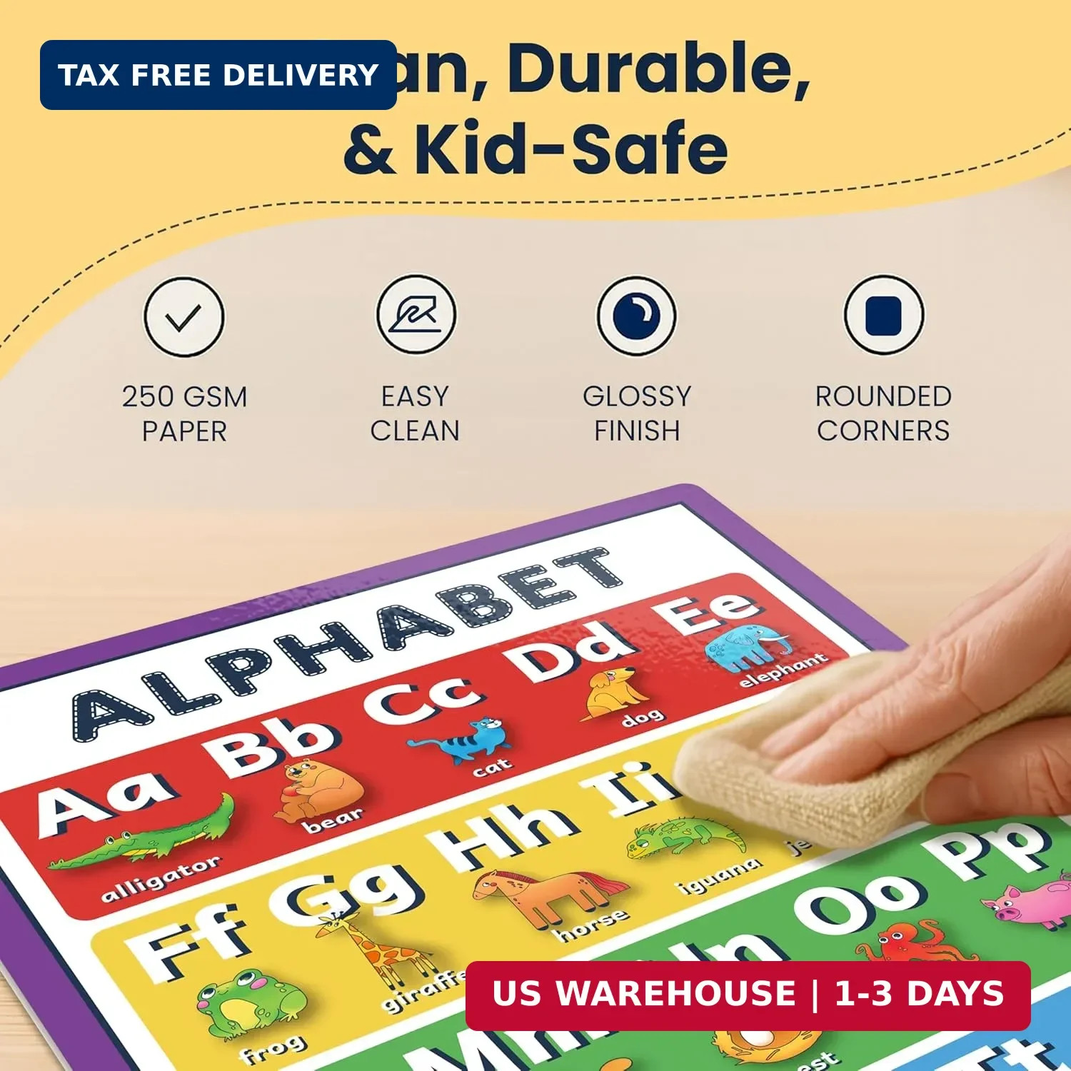 RYVE Educational Posters for Kids – 18 Laminated Preschool Posters for Classroom