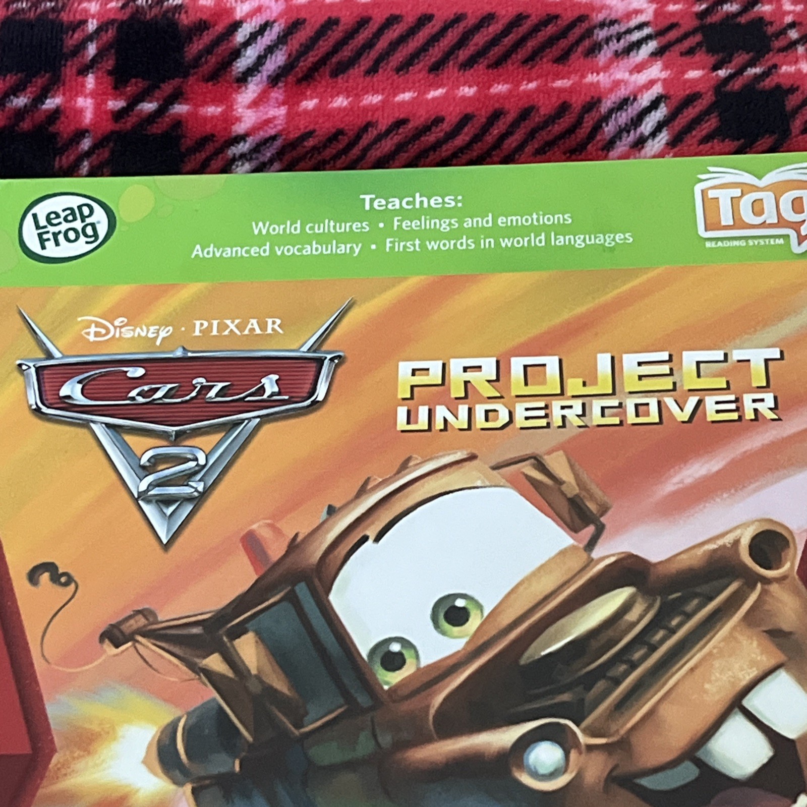 Leapfrog Hardcover Book Disney Pixar Cars 2 Project Undercover Children Kids Tag