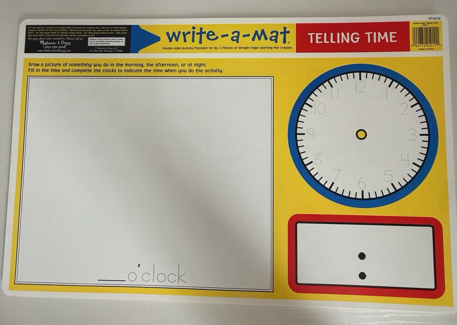Melissa and Doug 6 Activity Learning Mats, Placemat, Double Sided ~w/bonus book