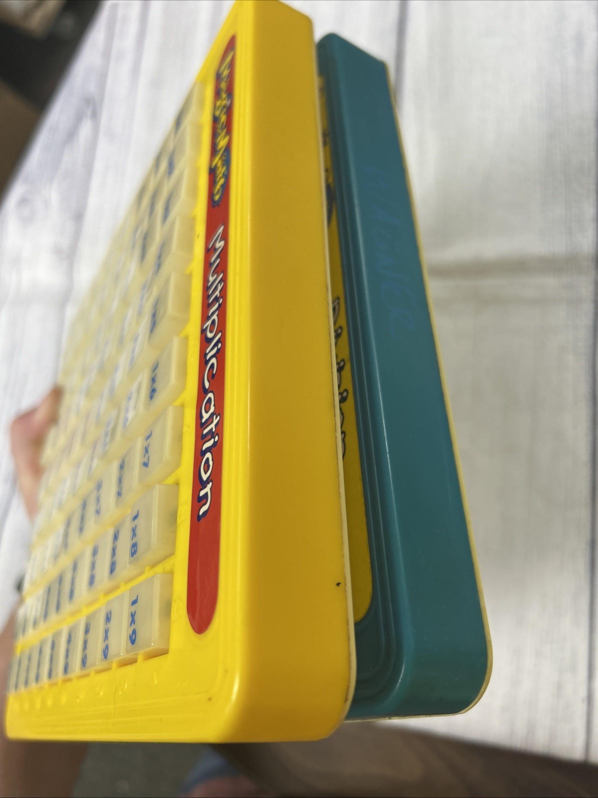 Magic Math Machines Lot Of 2 Multiplication Division Yellow Blue READ Push