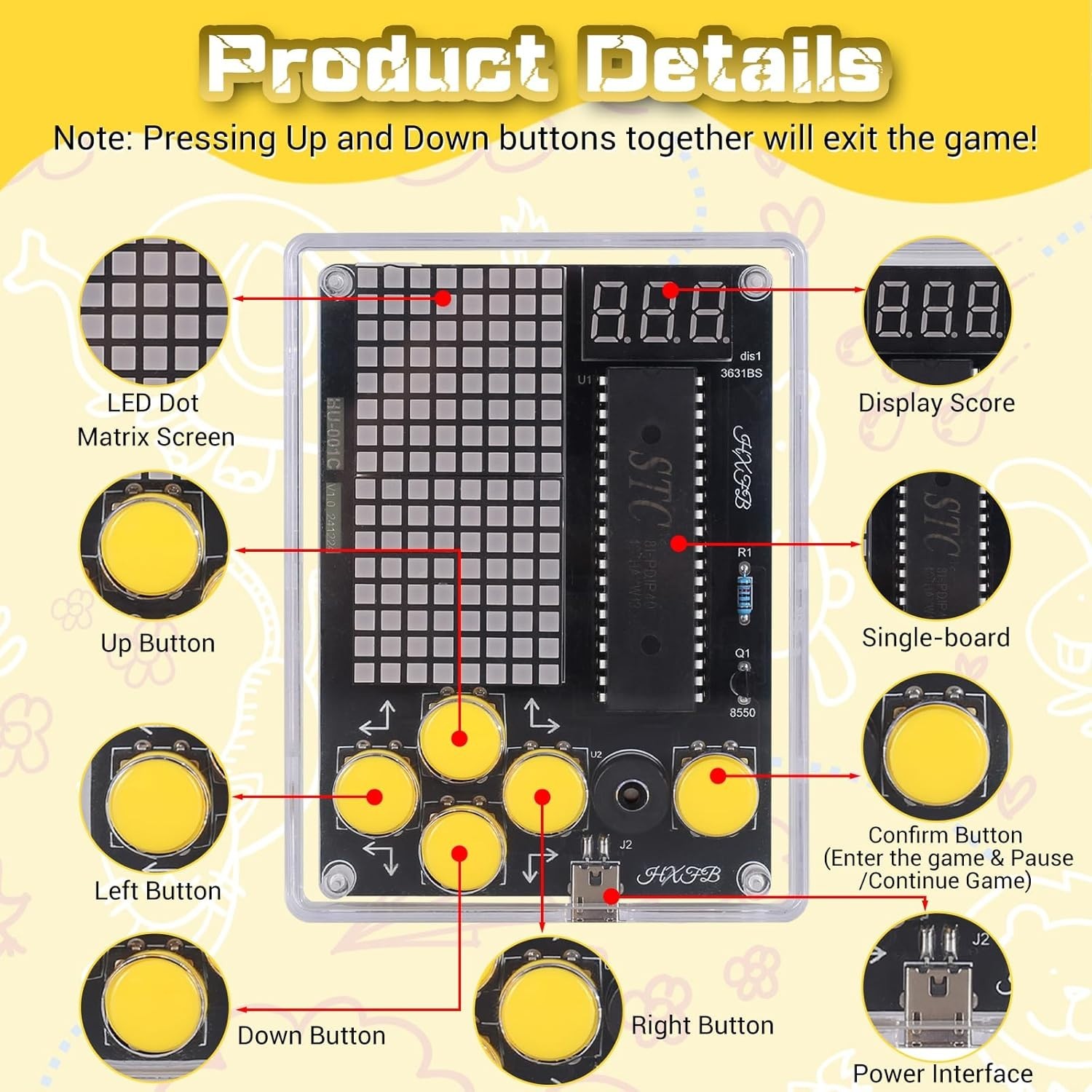 7-in-1 Game Soldering Practice Kit, Beginner Electronics DIY Retro Handheld G…