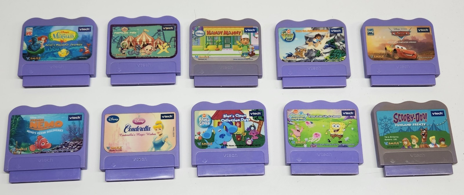 VTech V.Smile TV Learning System Console Bundle 2 Controllers & 10 Games TESTED