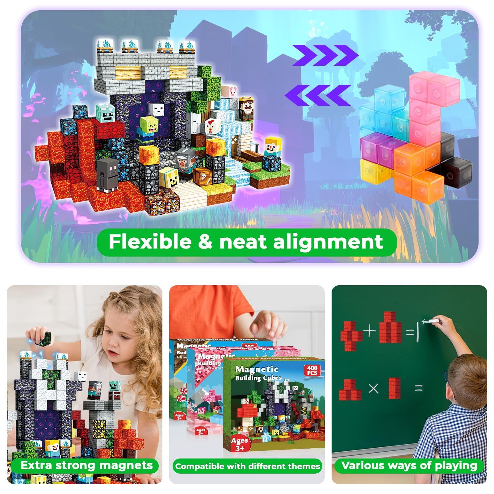 400 PCS Magnetic Blocks – Building Block for Kids, 400 pcs, Multicolor
