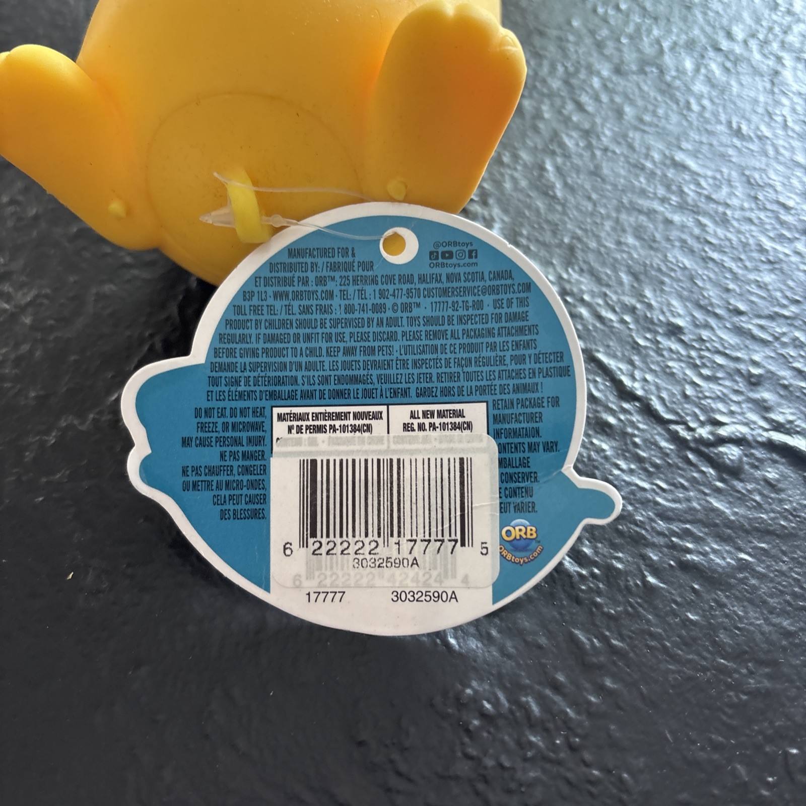 Orb Curioisities Yellow Squishy Squeezy Jumbo Dog
